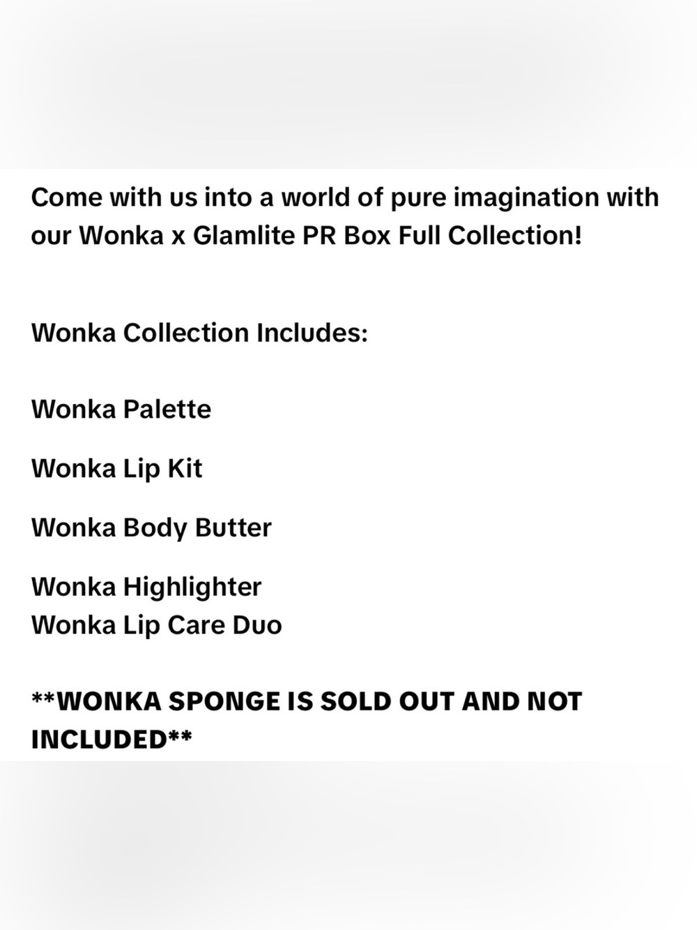 Glamlite x Willy Wonka & The Chocolate Factory PR Box Set EXCLUDING EGG SPONGE - Picture 15 of 16